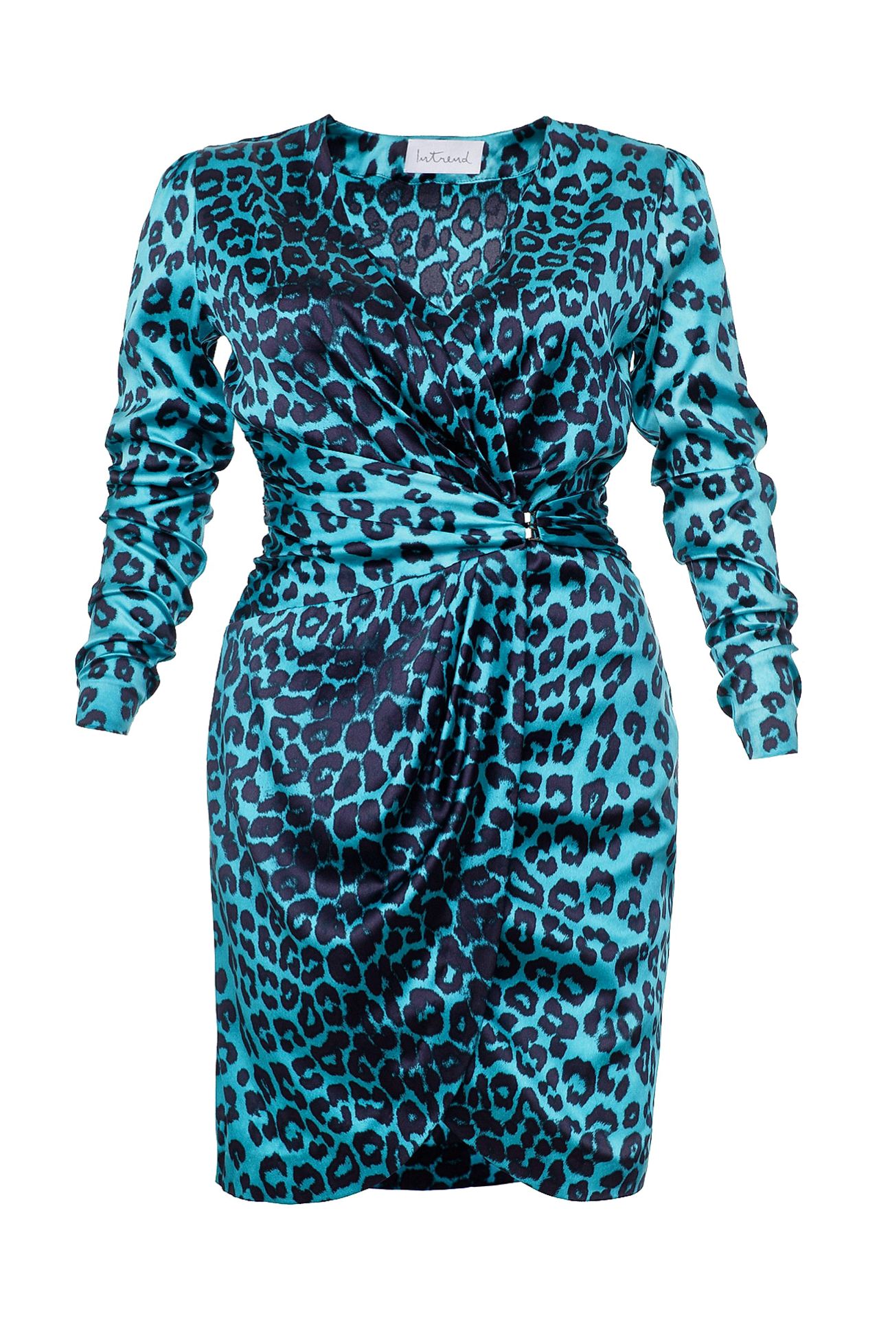 Платье леопард с синим
